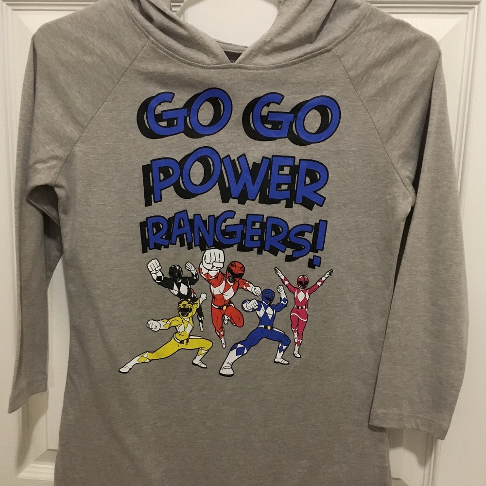 Power Rangers NWT hooded 3/4 sleeve shirt, size S